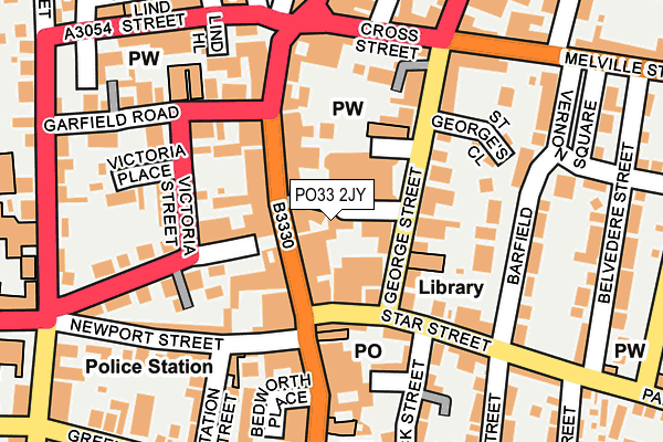 PO33 2JY map - OS OpenMap – Local (Ordnance Survey) PO33 2JY map - OS OpenMap – Local (Ordnance Survey)