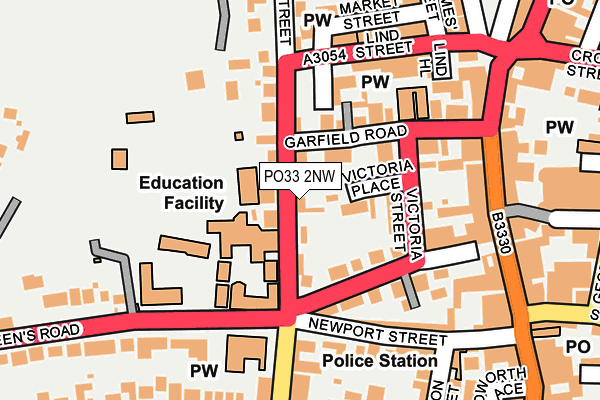 PO33 2NW map - OS OpenMap – Local (Ordnance Survey) PO33 2NW map - OS OpenMap – Local (Ordnance Survey)