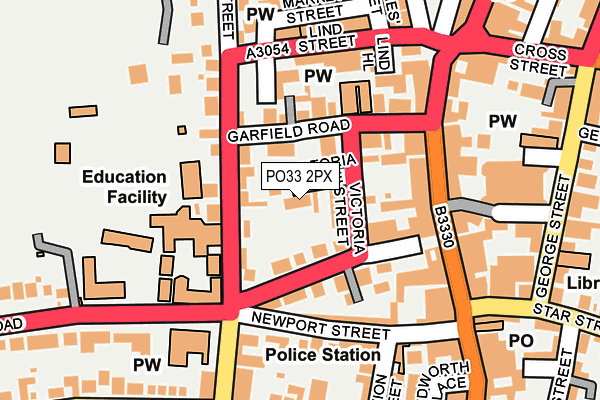 PO33 2PX map - OS OpenMap – Local (Ordnance Survey) PO33 2PX map - OS OpenMap – Local (Ordnance Survey)
