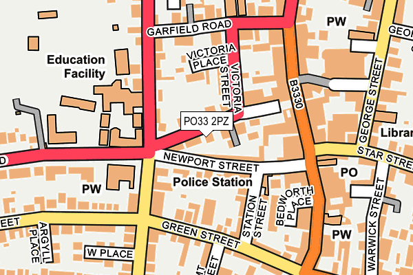 PO33 2PZ map - OS OpenMap – Local (Ordnance Survey) PO33 2PZ map - OS OpenMap – Local (Ordnance Survey)