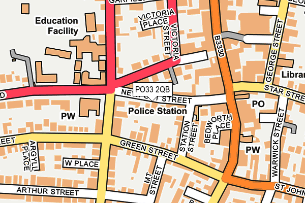 PO33 2QB map - OS OpenMap – Local (Ordnance Survey) PO33 2QB map - OS OpenMap – Local (Ordnance Survey)