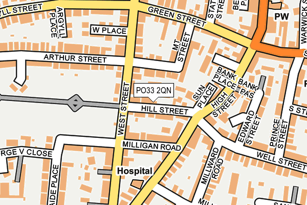 PO33 2QN map - OS OpenMap – Local (Ordnance Survey) PO33 2QN map - OS OpenMap – Local (Ordnance Survey)