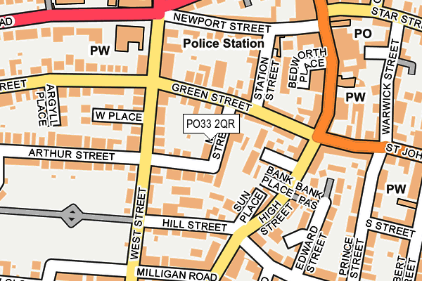 PO33 2QR map - OS OpenMap – Local (Ordnance Survey) PO33 2QR map - OS OpenMap – Local (Ordnance Survey)