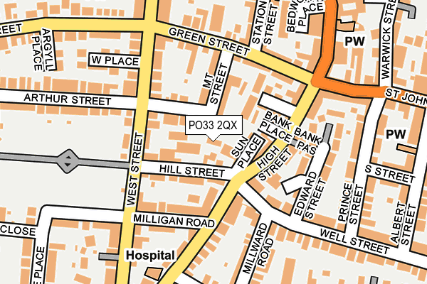 PO33 2QX map - OS OpenMap – Local (Ordnance Survey) PO33 2QX map - OS OpenMap – Local (Ordnance Survey)