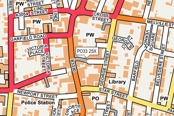 PO33 2SX map - OS OpenMap – Local (Ordnance Survey) PO33 2SX map - OS OpenMap – Local (Ordnance Survey)