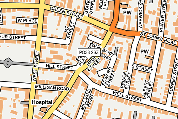 PO33 2SZ map - OS OpenMap – Local (Ordnance Survey) PO33 2SZ map - OS OpenMap – Local (Ordnance Survey)