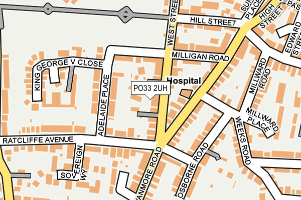 PO33 2UH map - OS OpenMap – Local (Ordnance Survey) PO33 2UH map - OS OpenMap – Local (Ordnance Survey)