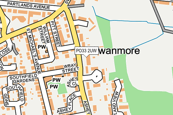 PO33 2UW map - OS OpenMap – Local (Ordnance Survey) PO33 2UW map - OS OpenMap – Local (Ordnance Survey)