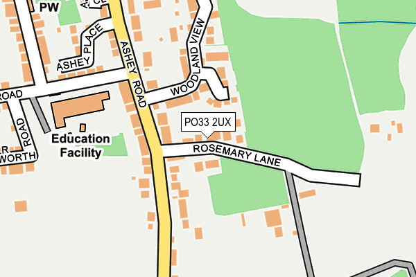 PO33 2UX map - OS OpenMap – Local (Ordnance Survey) PO33 2UX map - OS OpenMap – Local (Ordnance Survey)