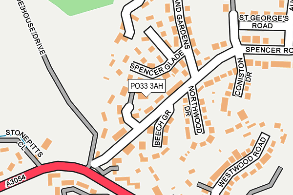 PO33 3AH map - OS OpenMap – Local (Ordnance Survey) PO33 3AH map - OS OpenMap – Local (Ordnance Survey)