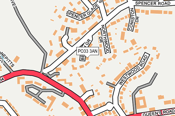 PO33 3AN map - OS OpenMap – Local (Ordnance Survey) PO33 3AN map - OS OpenMap – Local (Ordnance Survey)