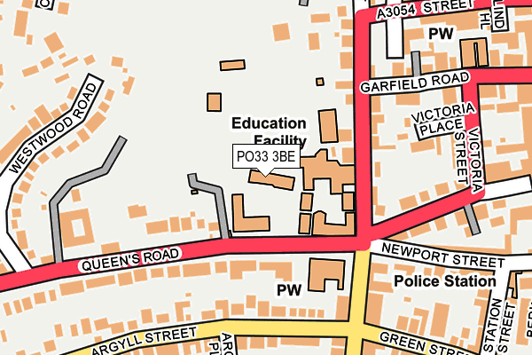 PO33 3BE map - OS OpenMap – Local (Ordnance Survey)