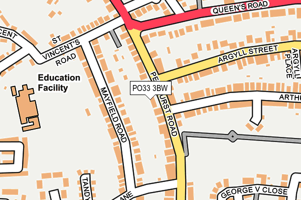 PO33 3BW map - OS OpenMap – Local (Ordnance Survey)