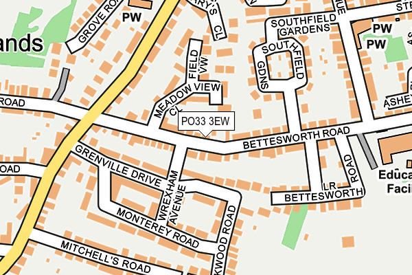 PO33 3EW map - OS OpenMap – Local (Ordnance Survey) PO33 3EW map - OS OpenMap – Local (Ordnance Survey)