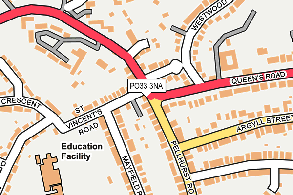 PO33 3NA map - OS OpenMap – Local (Ordnance Survey) PO33 3NA map - OS OpenMap – Local (Ordnance Survey)