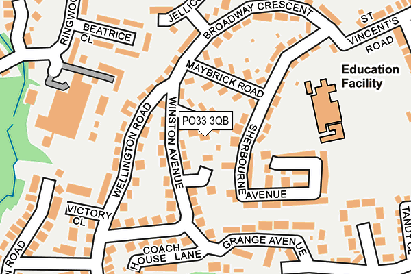 PO33 3QB map - OS OpenMap – Local (Ordnance Survey) PO33 3QB map - OS OpenMap – Local (Ordnance Survey)