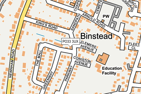 PO33 3UX map - OS OpenMap – Local (Ordnance Survey) PO33 3UX map - OS OpenMap – Local (Ordnance Survey)