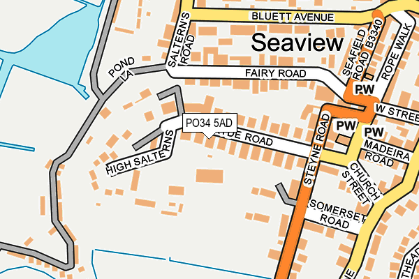 PO34 5AD map - OS OpenMap – Local (Ordnance Survey) PO34 5AD map - OS OpenMap – Local (Ordnance Survey)