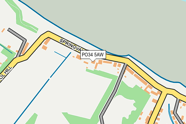 PO34 5AW map - OS OpenMap – Local (Ordnance Survey) PO34 5AW map - OS OpenMap – Local (Ordnance Survey)