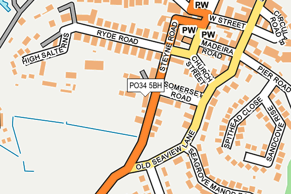 PO34 5BH map - OS OpenMap – Local (Ordnance Survey) PO34 5BH map - OS OpenMap – Local (Ordnance Survey)