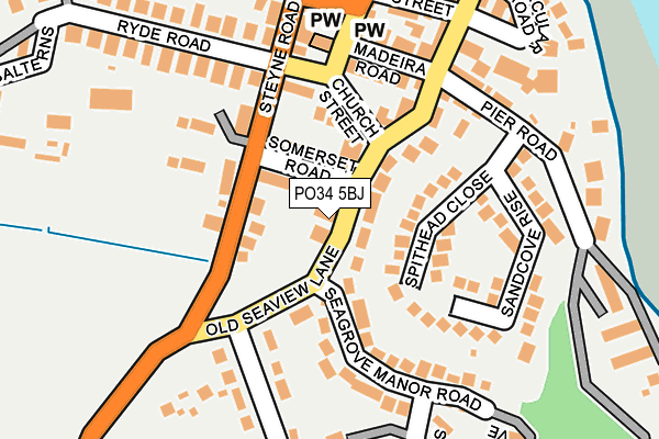 PO34 5BJ map - OS OpenMap – Local (Ordnance Survey) PO34 5BJ map - OS OpenMap – Local (Ordnance Survey)