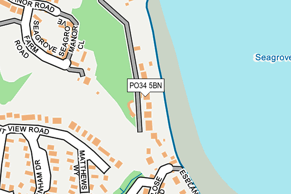 PO34 5BN map - OS OpenMap – Local (Ordnance Survey) PO34 5BN map - OS OpenMap – Local (Ordnance Survey)