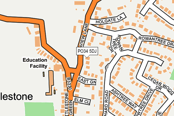 PO34 5DJ map - OS OpenMap – Local (Ordnance Survey) PO34 5DJ map - OS OpenMap – Local (Ordnance Survey)