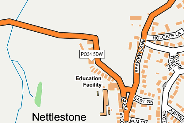 PO34 5DW map - OS OpenMap – Local (Ordnance Survey)