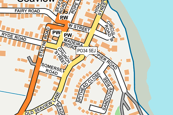 PO34 5EJ map - OS OpenMap – Local (Ordnance Survey) PO34 5EJ map - OS OpenMap – Local (Ordnance Survey)