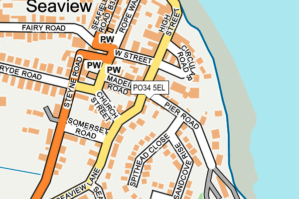 PO34 5EL map - OS OpenMap – Local (Ordnance Survey) PO34 5EL map - OS OpenMap – Local (Ordnance Survey)