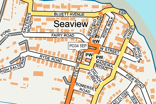 PO34 5EP map - OS OpenMap – Local (Ordnance Survey) PO34 5EP map - OS OpenMap – Local (Ordnance Survey)