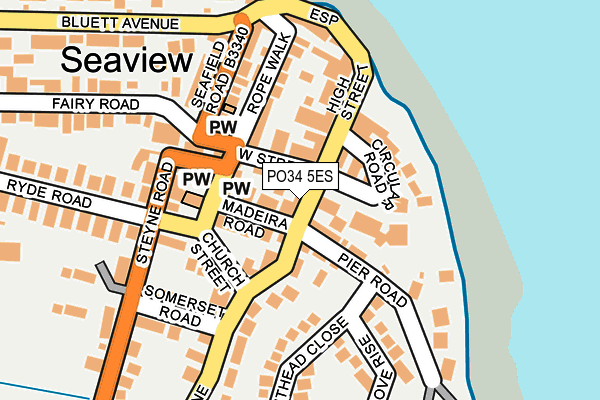 PO34 5ES map - OS OpenMap – Local (Ordnance Survey) PO34 5ES map - OS OpenMap – Local (Ordnance Survey)