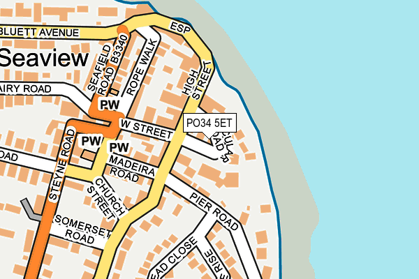 PO34 5ET map - OS OpenMap – Local (Ordnance Survey) PO34 5ET map - OS OpenMap – Local (Ordnance Survey)