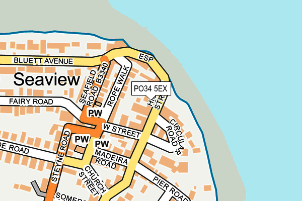 PO34 5EX map - OS OpenMap – Local (Ordnance Survey) PO34 5EX map - OS OpenMap – Local (Ordnance Survey)