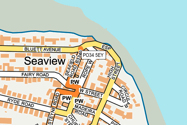 PO34 5EY map - OS OpenMap – Local (Ordnance Survey) PO34 5EY map - OS OpenMap – Local (Ordnance Survey)