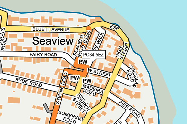 PO34 5EZ map - OS OpenMap – Local (Ordnance Survey) PO34 5EZ map - OS OpenMap – Local (Ordnance Survey)