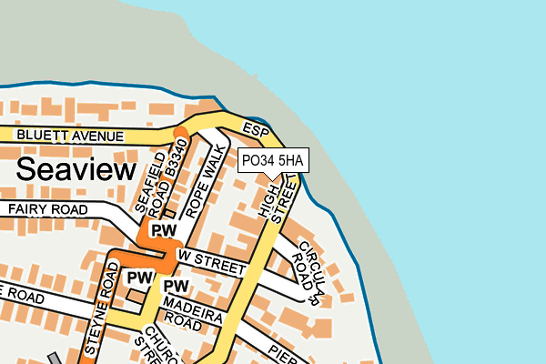 PO34 5HA map - OS OpenMap – Local (Ordnance Survey) PO34 5HA map - OS OpenMap – Local (Ordnance Survey)