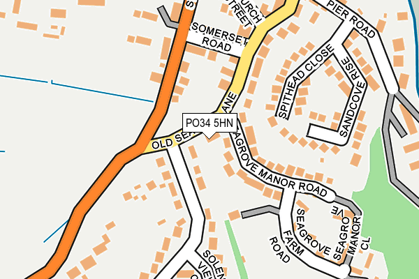 PO34 5HN map - OS OpenMap – Local (Ordnance Survey) PO34 5HN map - OS OpenMap – Local (Ordnance Survey)