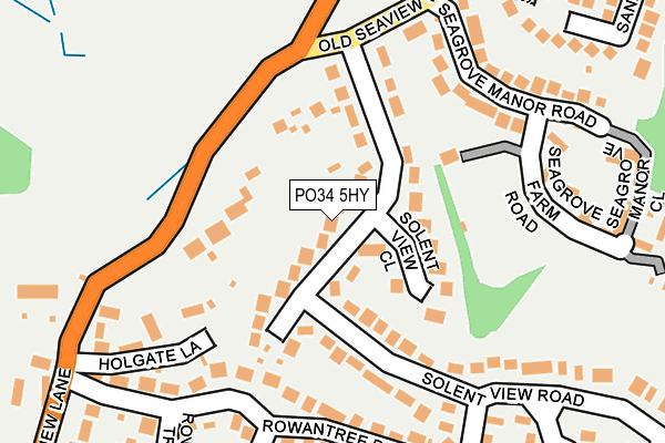 PO34 5HY map - OS OpenMap – Local (Ordnance Survey) PO34 5HY map - OS OpenMap – Local (Ordnance Survey)
