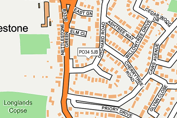 PO34 5JB map - OS OpenMap – Local (Ordnance Survey) PO34 5JB map - OS OpenMap – Local (Ordnance Survey)