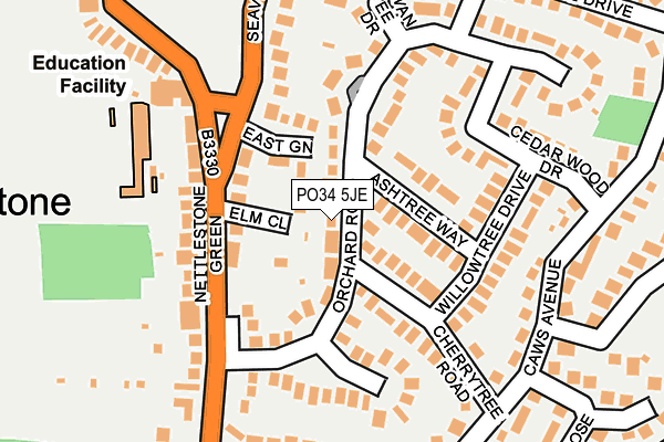 PO34 5JE map - OS OpenMap – Local (Ordnance Survey) PO34 5JE map - OS OpenMap – Local (Ordnance Survey)