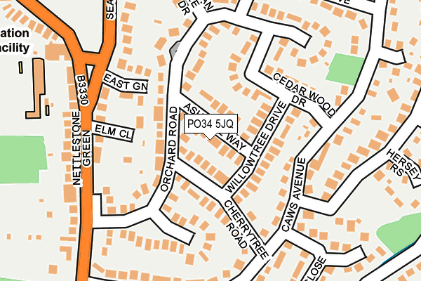 PO34 5JQ map - OS OpenMap – Local (Ordnance Survey)