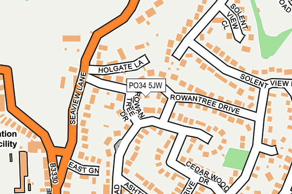PO34 5JW map - OS OpenMap – Local (Ordnance Survey) PO34 5JW map - OS OpenMap – Local (Ordnance Survey)