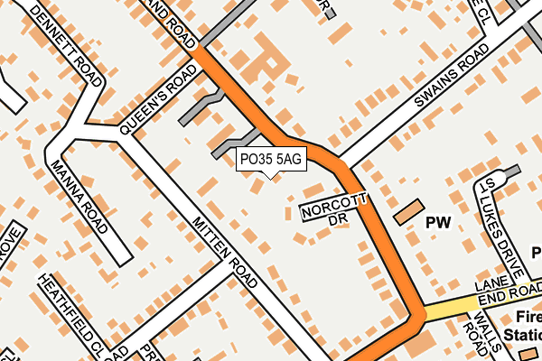 PO35 5AG map - OS OpenMap – Local (Ordnance Survey) PO35 5AG map - OS OpenMap – Local (Ordnance Survey)