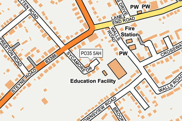 PO35 5AH map - OS OpenMap – Local (Ordnance Survey) PO35 5AH map - OS OpenMap – Local (Ordnance Survey)