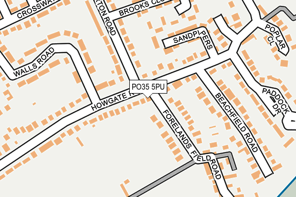 PO35 5PU map - OS OpenMap – Local (Ordnance Survey) PO35 5PU map - OS OpenMap – Local (Ordnance Survey)