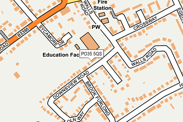 PO35 5QS map - OS OpenMap – Local (Ordnance Survey) PO35 5QS map - OS OpenMap – Local (Ordnance Survey)