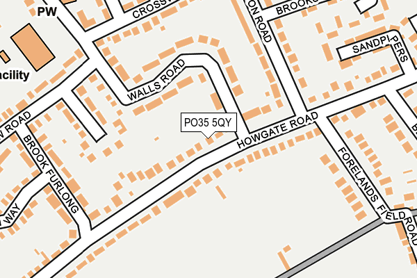 PO35 5QY map - OS OpenMap – Local (Ordnance Survey) PO35 5QY map - OS OpenMap – Local (Ordnance Survey)