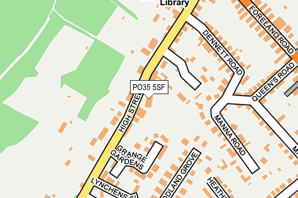 PO35 5SF map - OS OpenMap – Local (Ordnance Survey) PO35 5SF map - OS OpenMap – Local (Ordnance Survey)