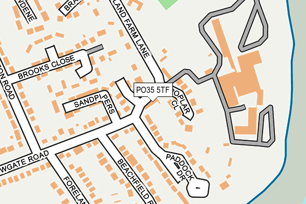 PO35 5TF map - OS OpenMap – Local (Ordnance Survey) PO35 5TF map - OS OpenMap – Local (Ordnance Survey)